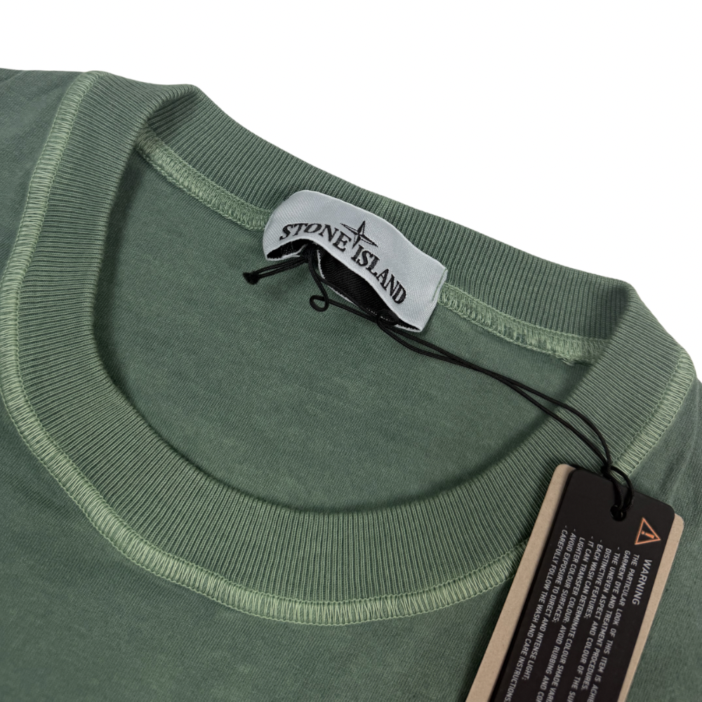 Camiseta Stone Island Garment Dyed Verde manga corta - talla 2XL