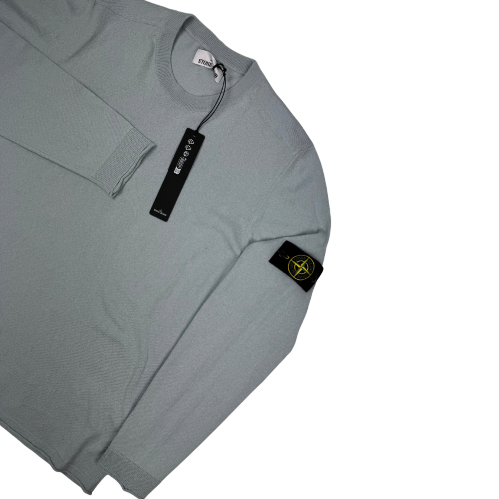 Jersey Stone Island cuello redondo azul hielo- talla XL