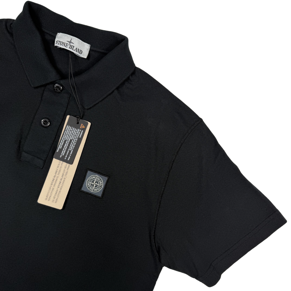 Polo Stone Island Negro manga corta - talla L