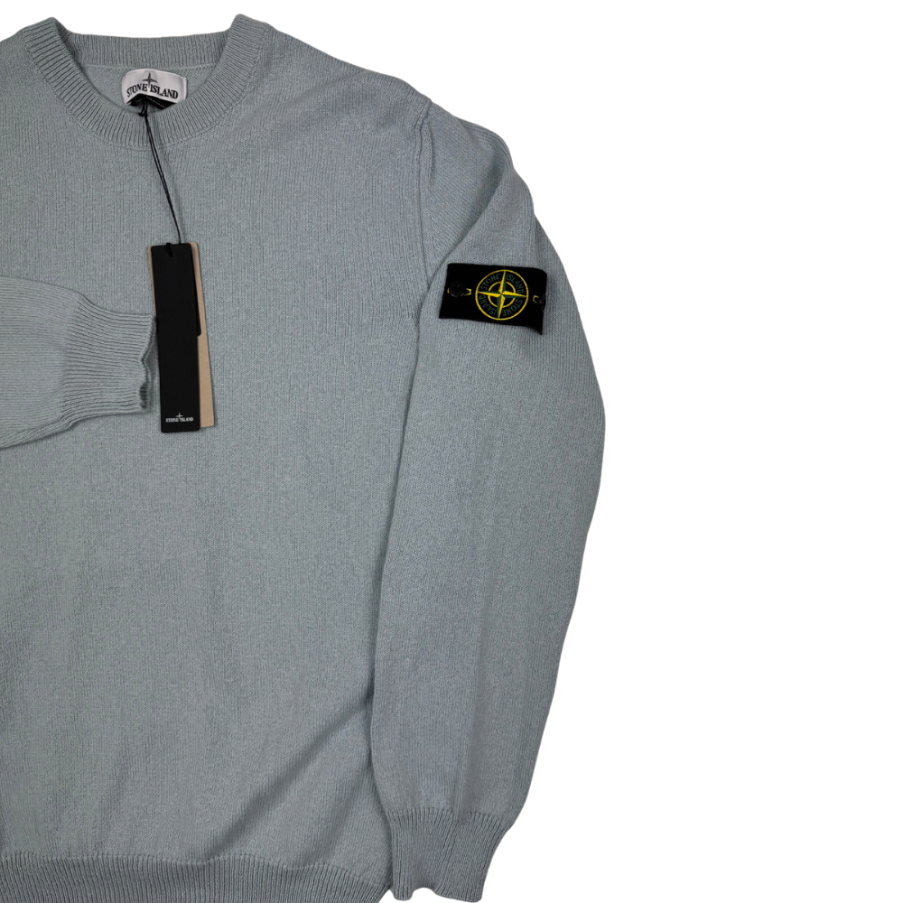 Jersey Stone Island cuello redondo azul hielo - talla XL