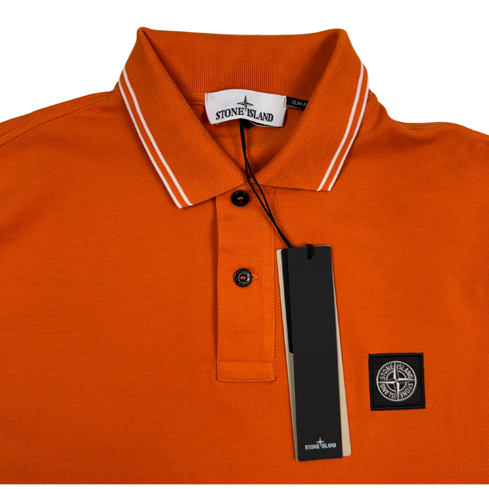 Polo Stone Island manga corta naranja - talla L