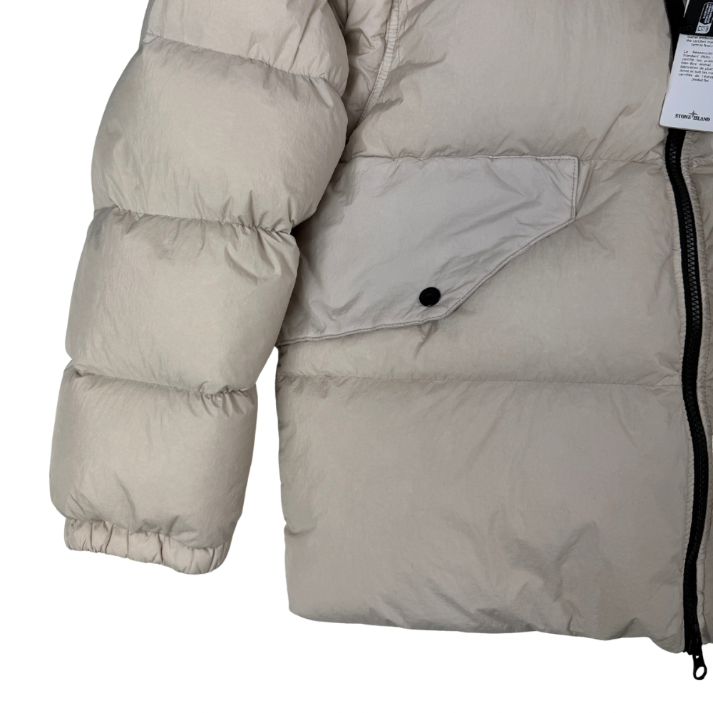 ABRIGO PLUMAS GARMENT DYED CRINKLE REPS R-NY DOWN STONE ISLAND - talla M