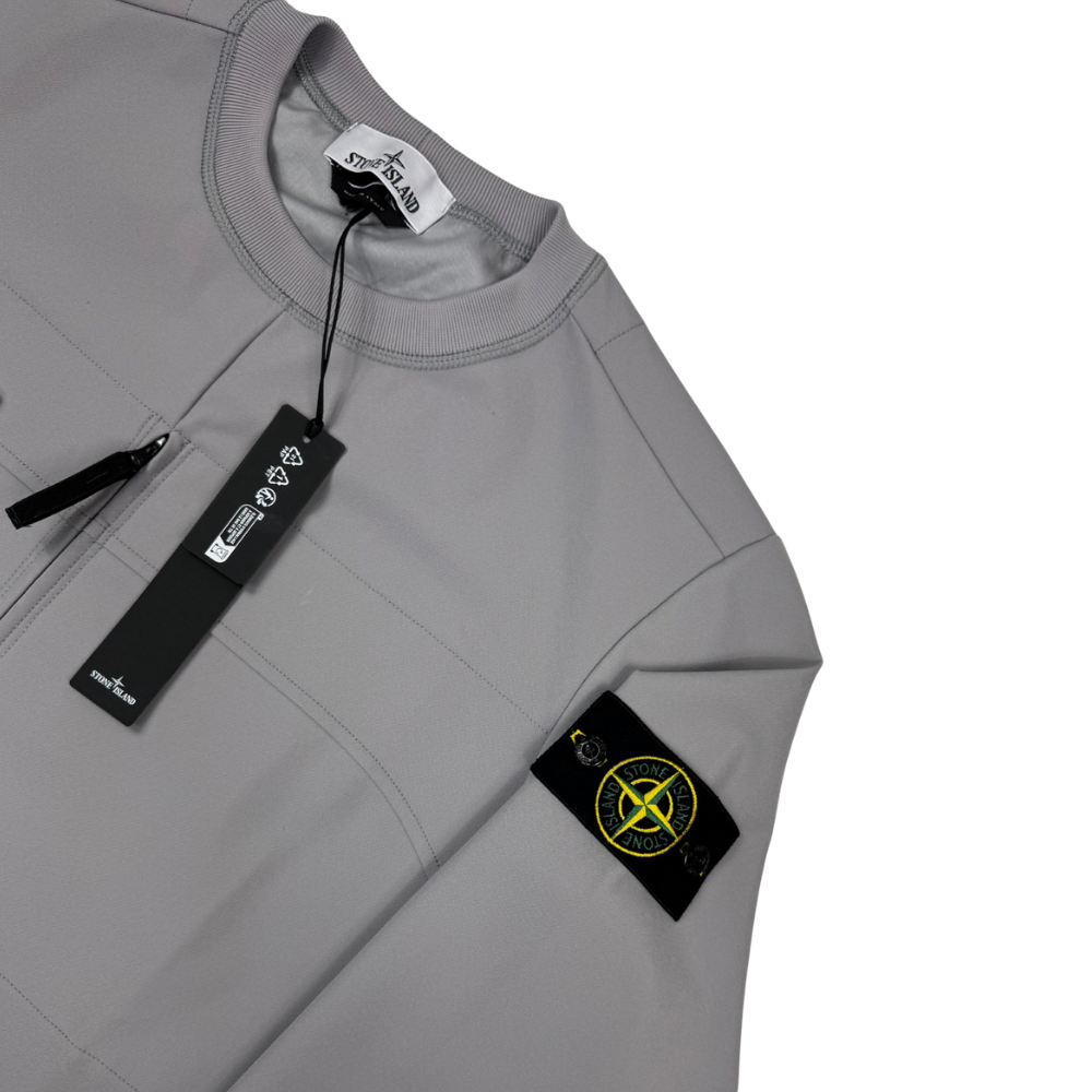 Sudadera cuello redondo Stone Island estilo Light Soft Shell-R gris - talla M/L