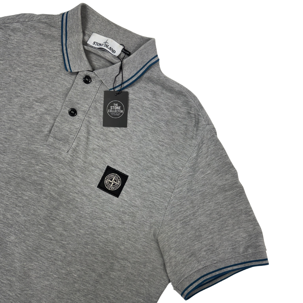 Polo Stone Island gris manga corta - talla L