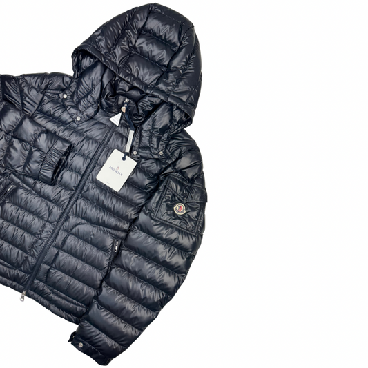 Plumífero con capucha Moncler Lauros azul marino - talla 5(XL)