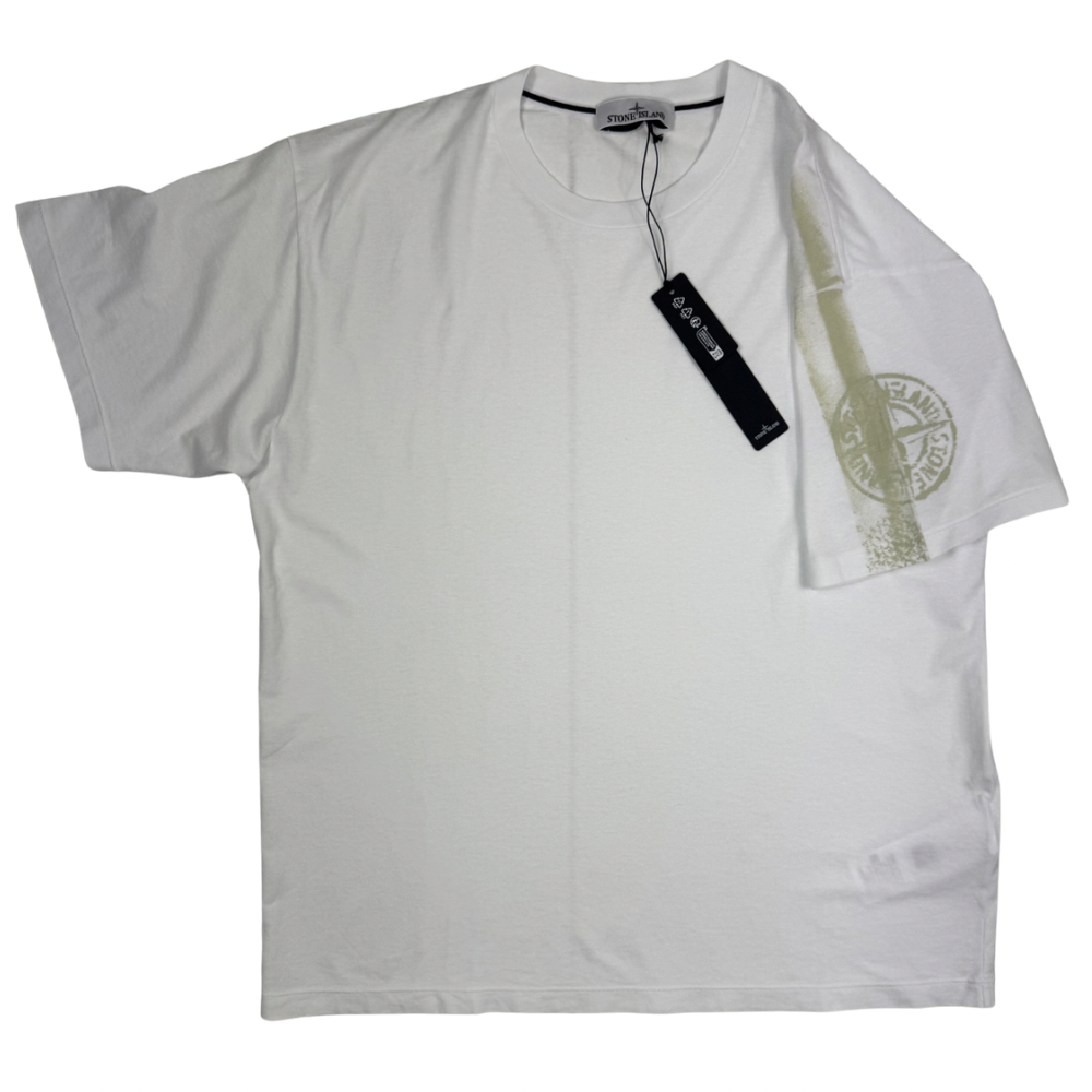 Camiseta Stone Island blanca manga corta - talla XL