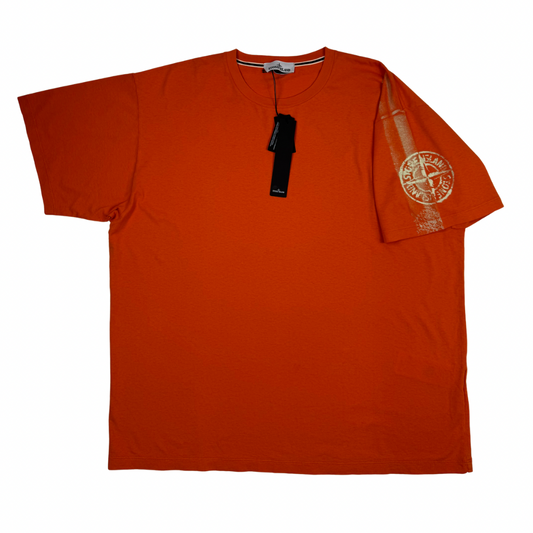 Camiseta Stone Island naranja manga corta - talla 2XL