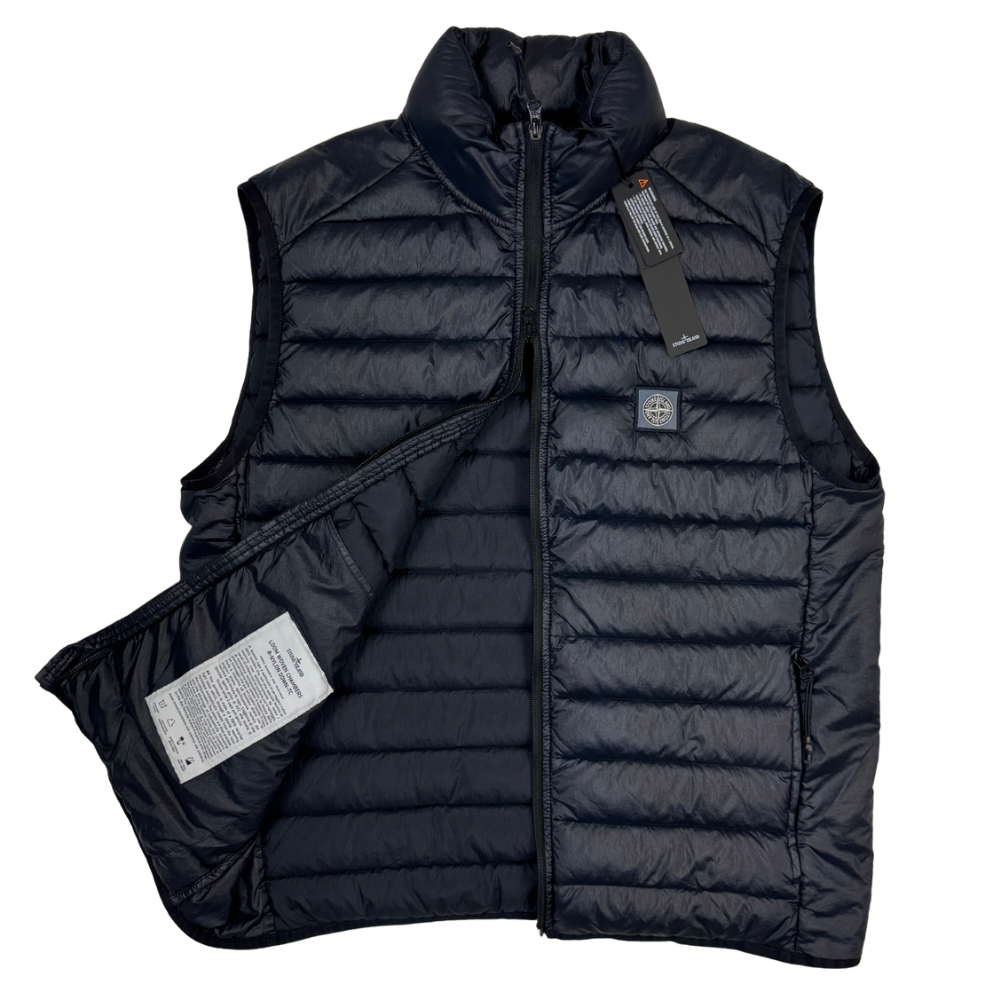 Chaqueta sin mangas Stone Island Loom Woven Chambers R-Nylon Down-TC azul marino - talla XL