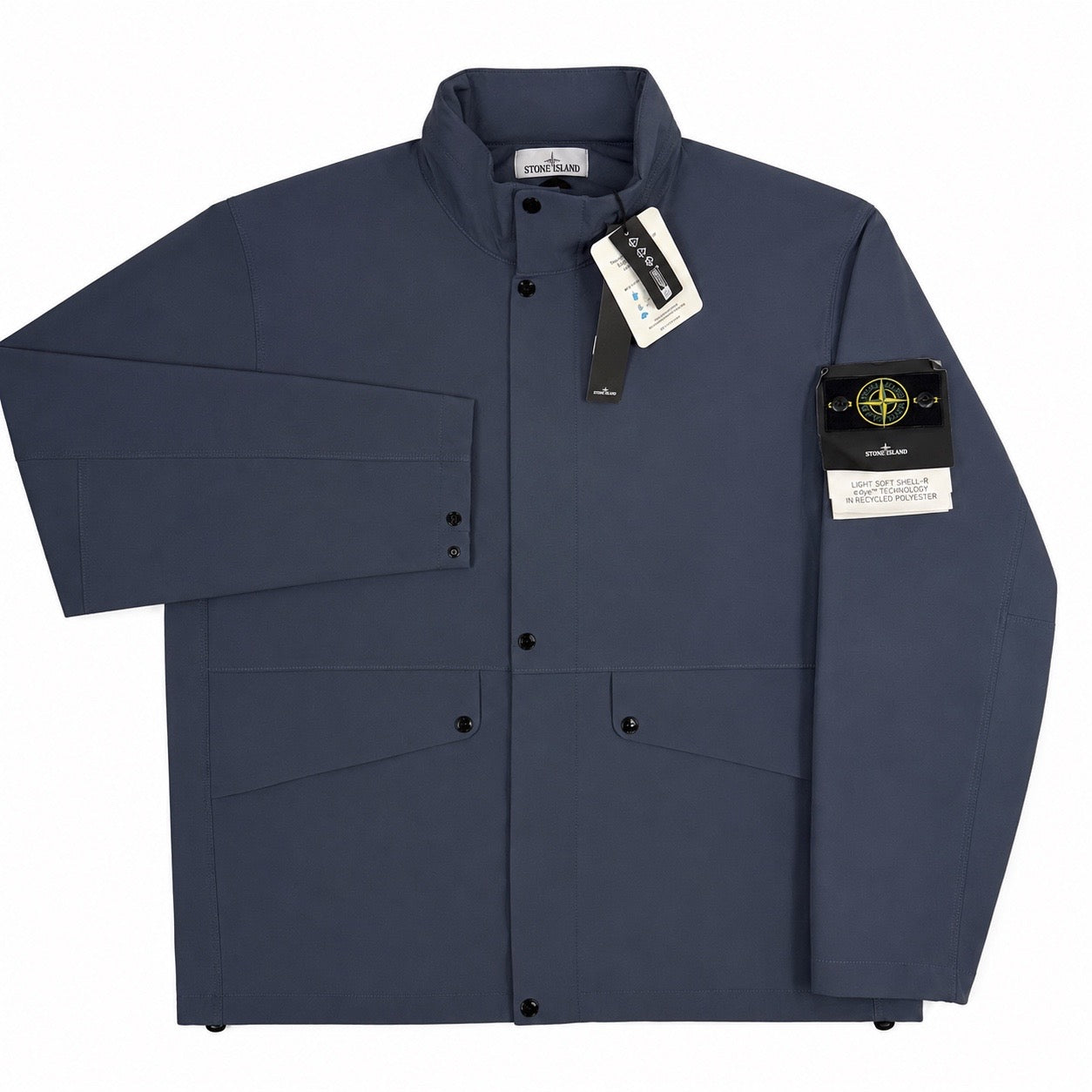 Chaqueta Stone Island Light Soft Shell - R e.dye Technology in Recycled  Polyester azul  - talla 2XL