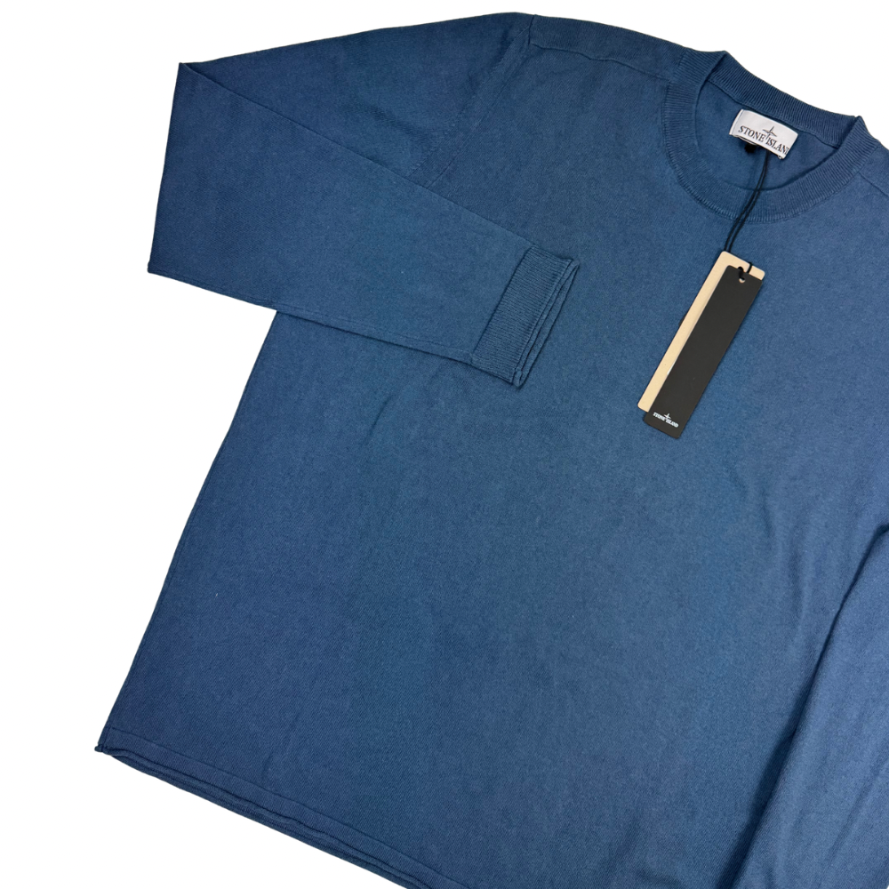 Jersey Stone Island cuello redondo azul petróleo - talla 2XL