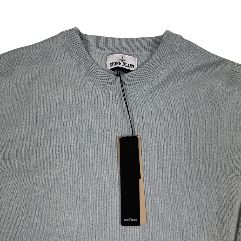 Jersey Stone Island cuello redondo azul hielo - talla XL