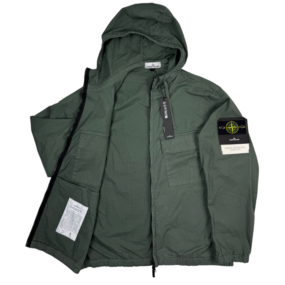 Chaqueta Stone Island Supima Cotton Twill Stretch-TC verde militar - talla L