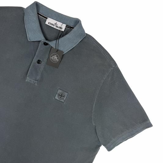 Polo Stone Island azul grisáceo manga corta - talla 2XL