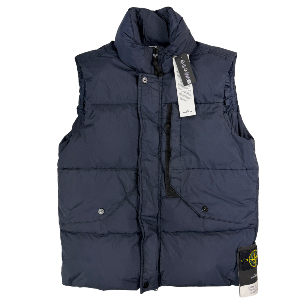 ABRIGO SIN MANGAS GARMENT DYED CRINKLE REPS R-NY DOWN STONE ISLAND - talla S