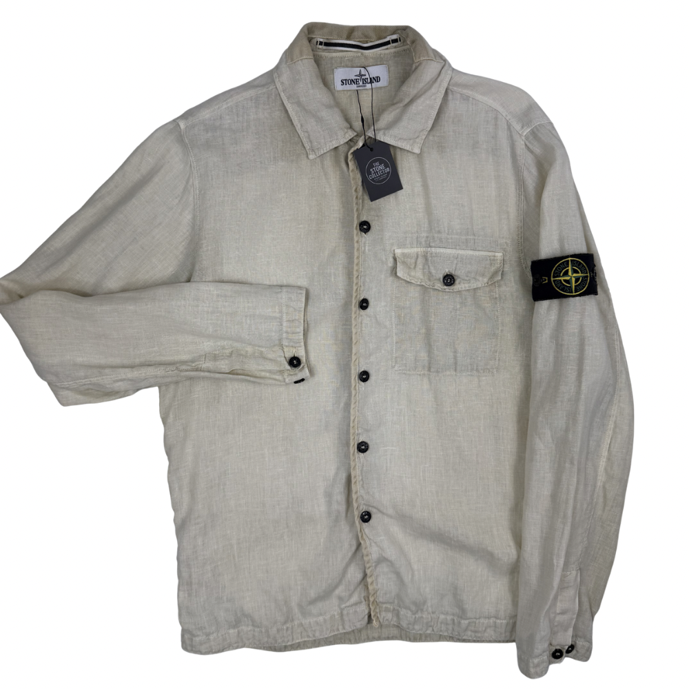 CAMISA MANGA LARGA DE LINO STONE ISLAND - talla M
