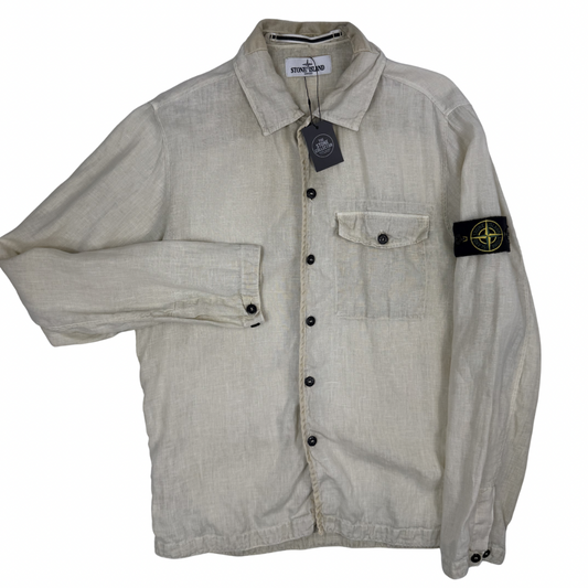 CAMISA MANGA LARGA DE LINO STONE ISLAND - talla M