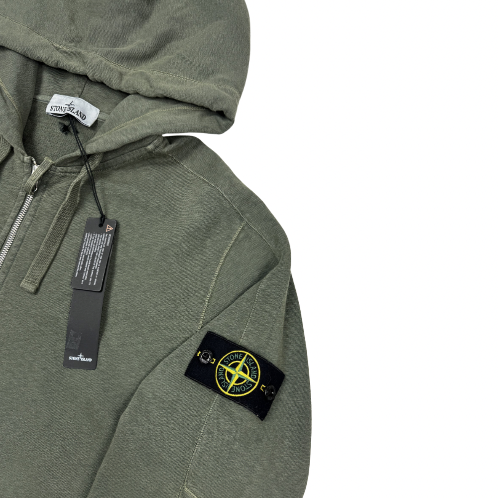 Sudadera con cremallera y capucha Stone Island verde - talla XL