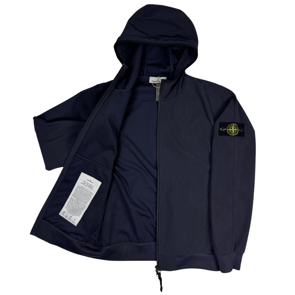 Chaqueta Stone Island Light Soft Shell-R e.dye Technology In Recycled Polyester azul marino - talla M