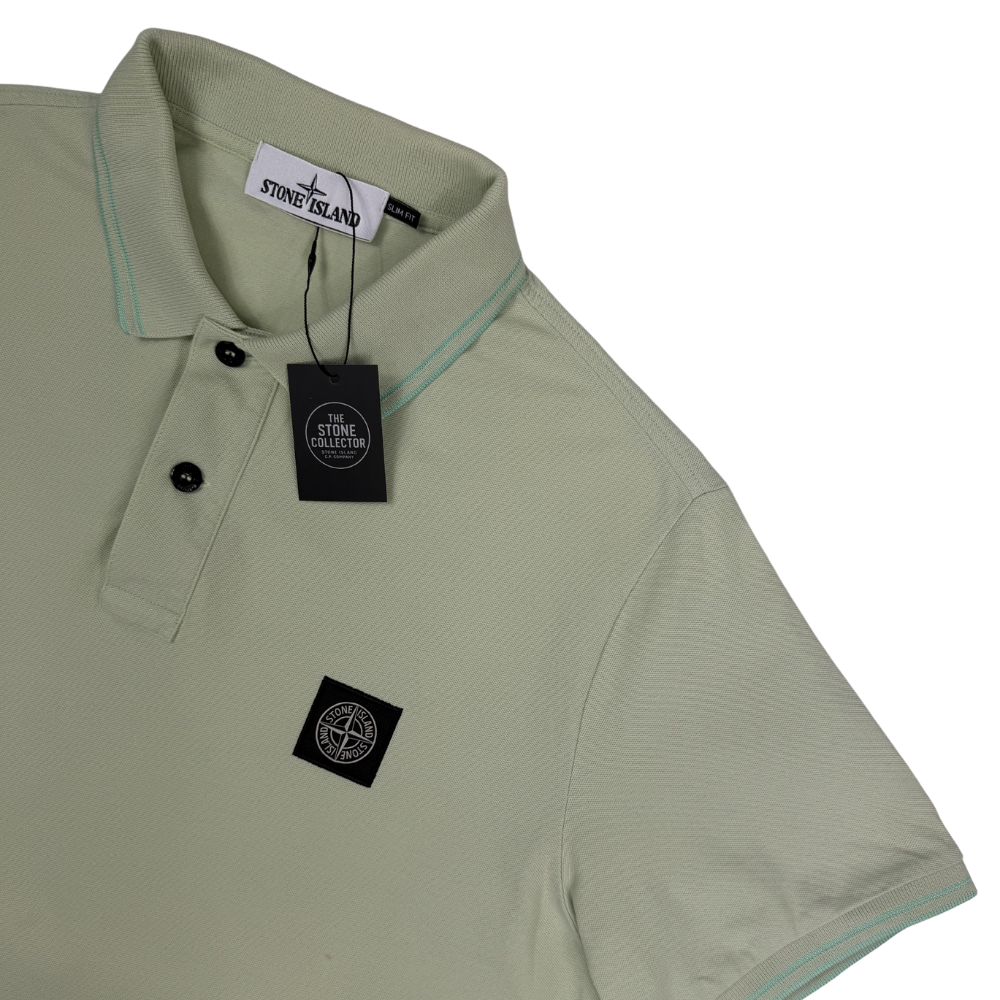 Polo Stone Island verde claro manga corta - talla XL