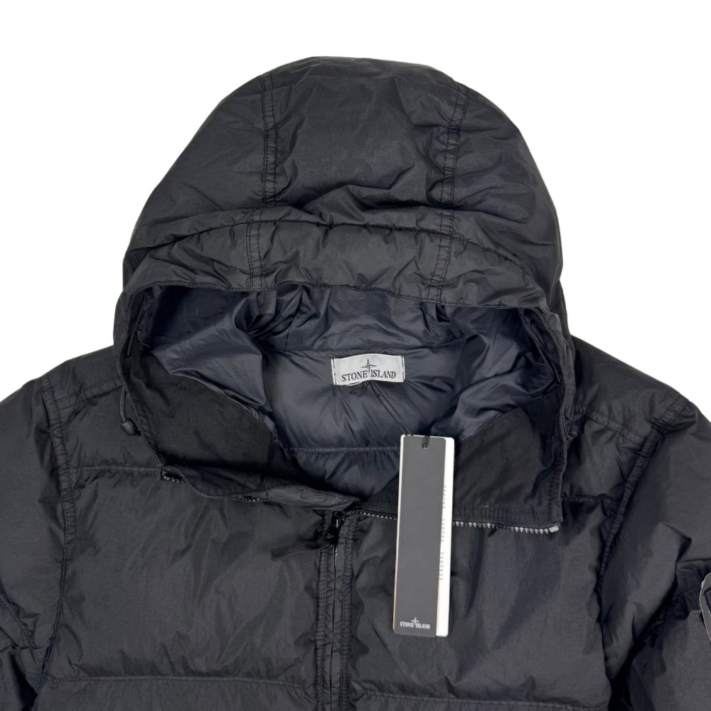 Abrigo Stone Island Garment Dyed Crinkle Reps R-NY Down Negro - talla L