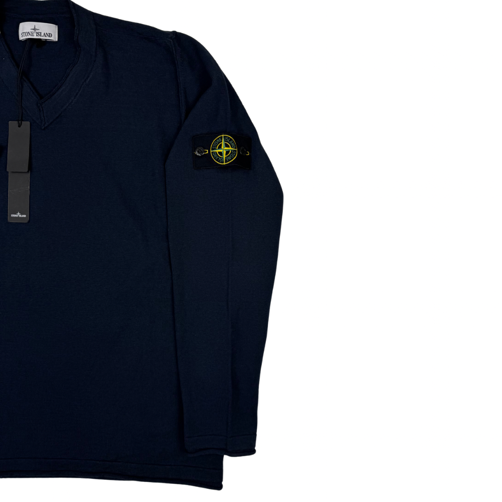 Jersey Stone Island cuello V azul marino - talla 2XL