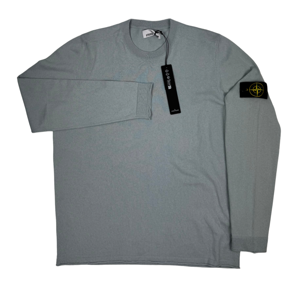 Jersey Stone Island cuello redondo azul hielo- talla XL