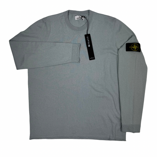 Jersey Stone Island cuello redondo azul hielo- talla XL
