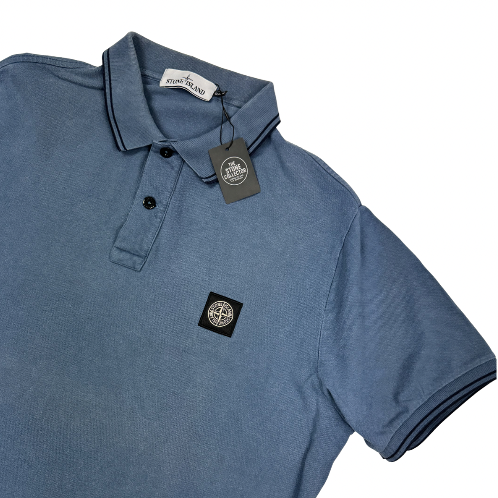 Polo Stone Island azul manga corta- talla 2XL
