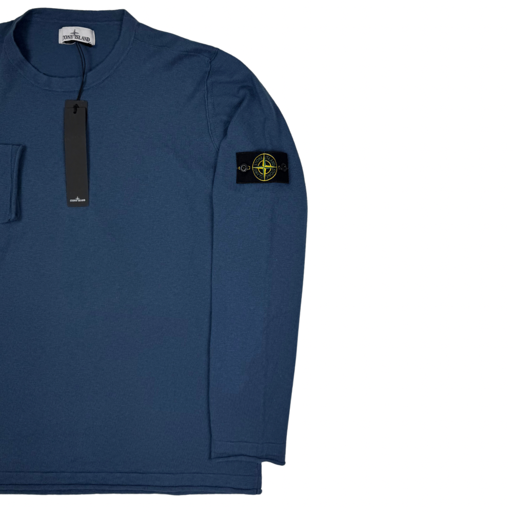 Jersey Stone Island cuello redondo azul  - talla 3XL