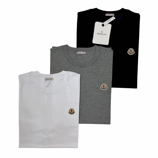 Pack de 3 camisetas manga corta Moncler (blanco, gris y negro) - talla XL/2XL