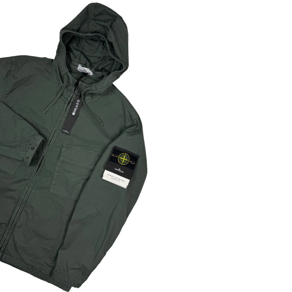 Chaqueta Stone Island Supima Cotton Twill Stretch-TC Verde militar - talla 2XL