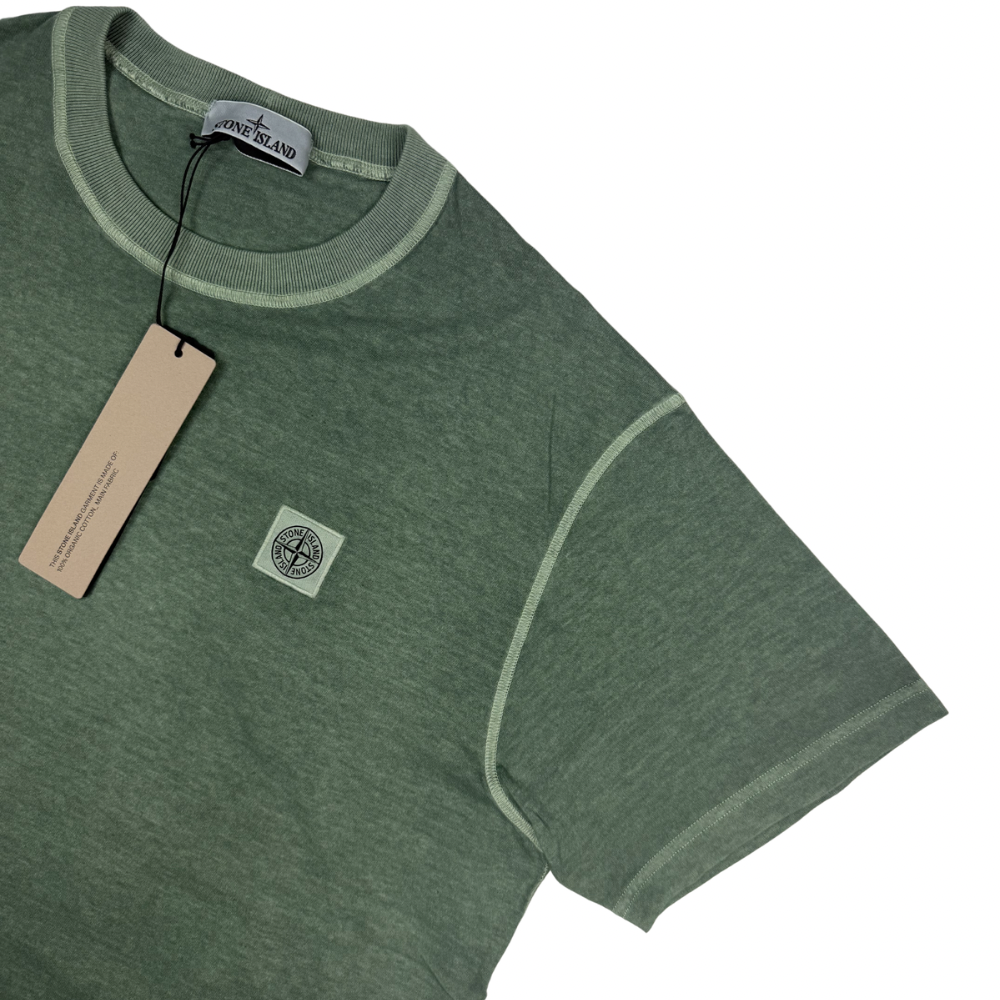 Camiseta Stone Island Garment Dyed Verde manga corta - talla 2XL