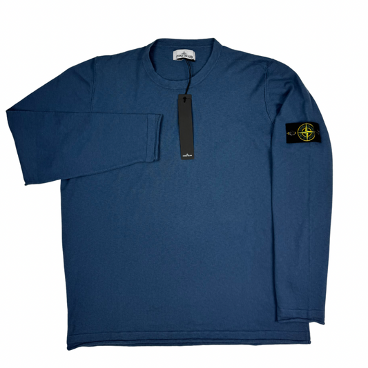 Jersey Stone Island cuello redondo azul  - talla 3XL