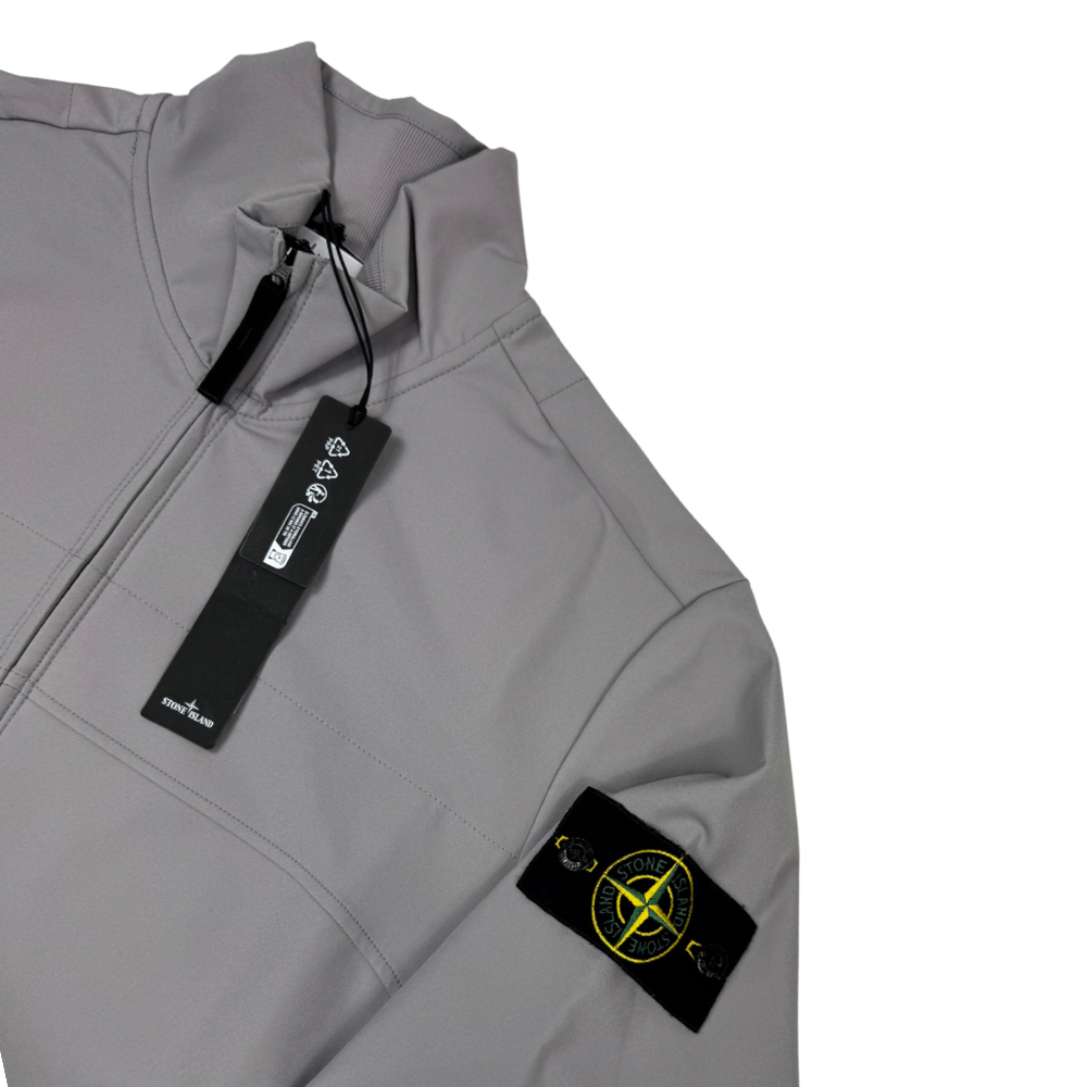 Sudadera con cremallera Stone Island estilo Light Soft Shell-R gris - talla L/XL/2XL