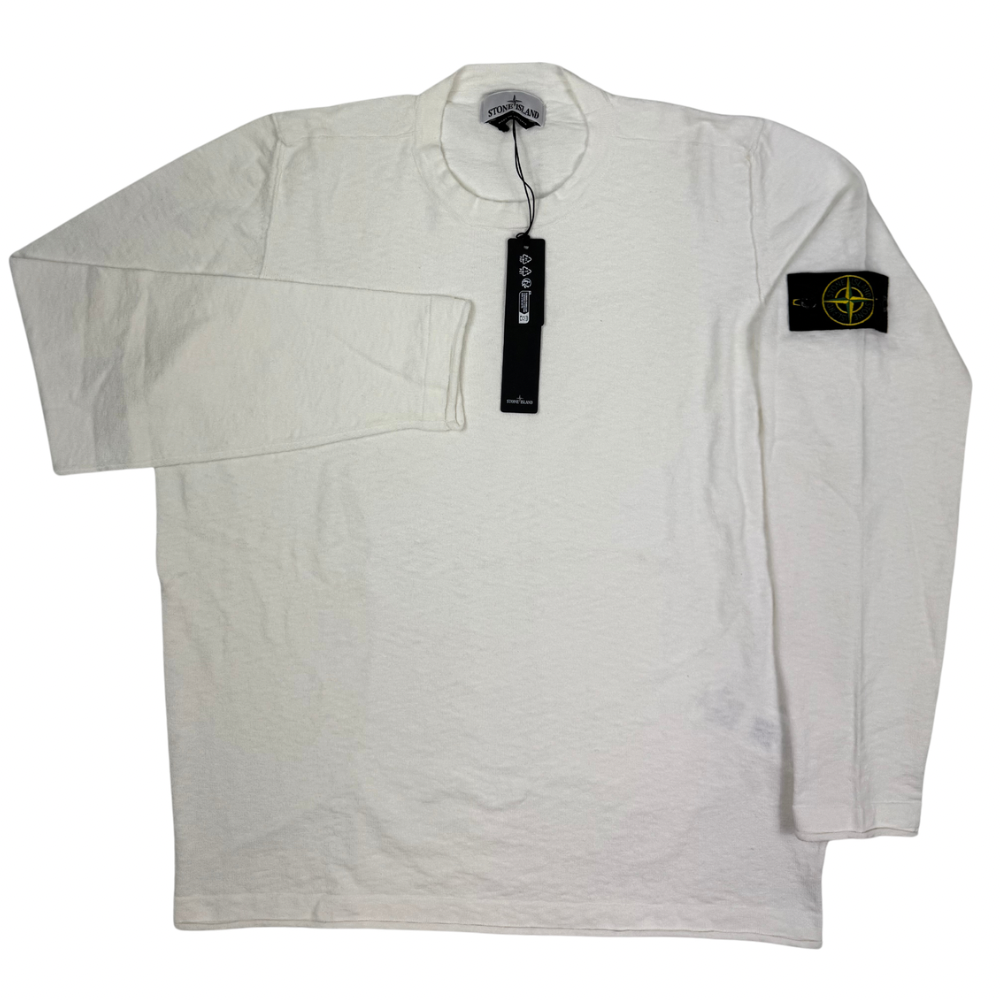 Jersey Stone Island cuello redondo blanco roto - talla 2XL