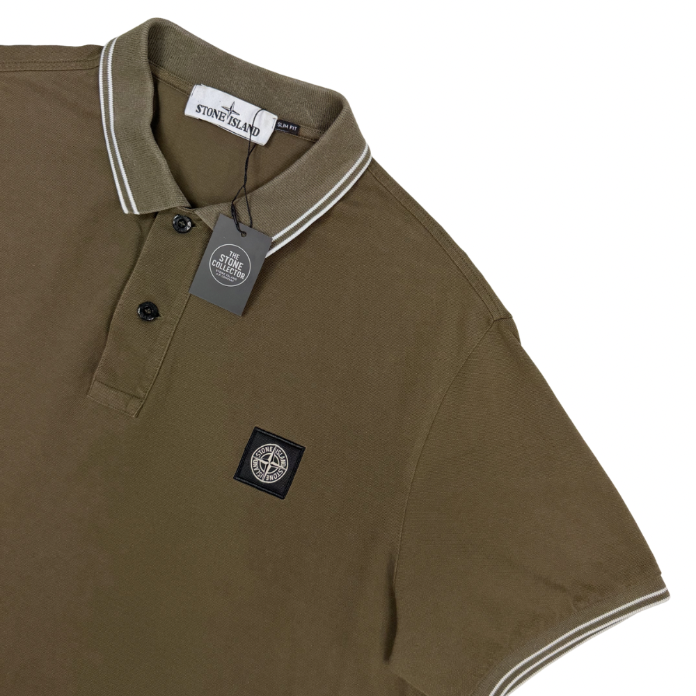 Polo Stone Island verde oscuro  manga corta - talla 2XL