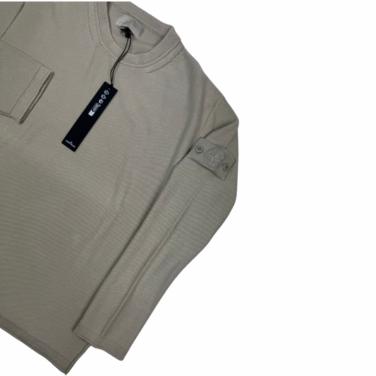 Jersey Stone Island Ghost cuello redondo arena - talla XL
