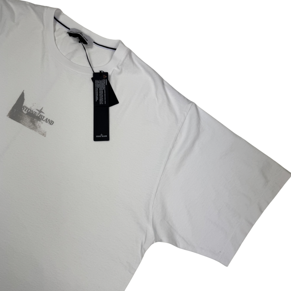 Camiseta Stone Island blanca manga corta - talla 2XL