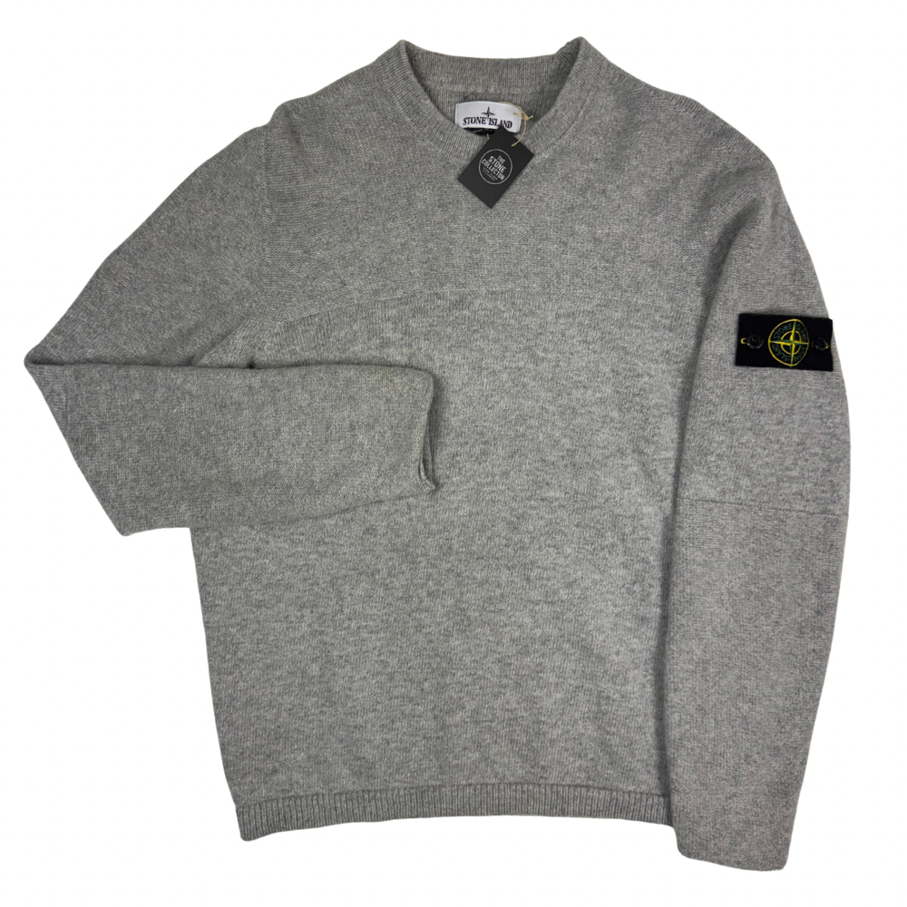 Jersey cuello redondo de punto Stone Island gris claro - talla XL