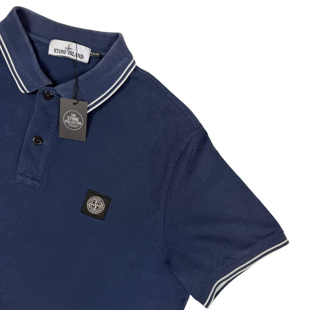 Polo Stone Island azul marino manga corta - talla 2XL