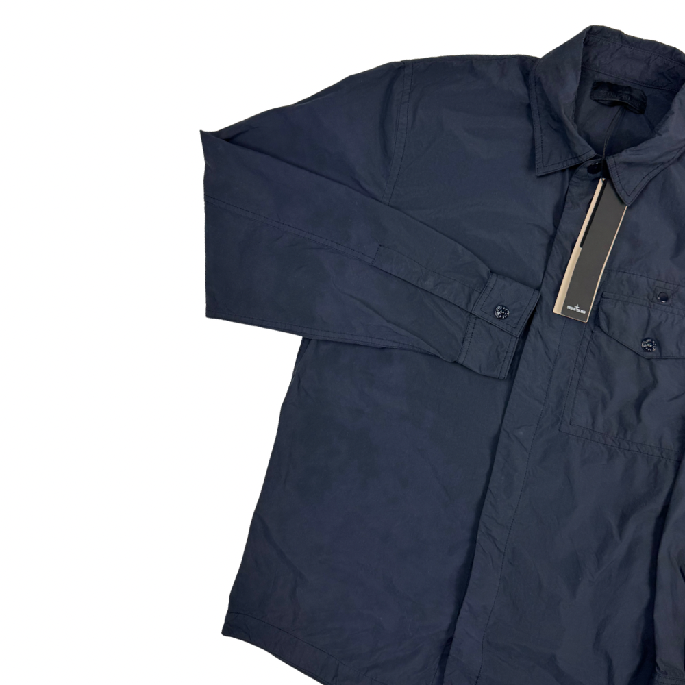 Sobrecamisa Stone Island Ghost con botones azul marino - talla M