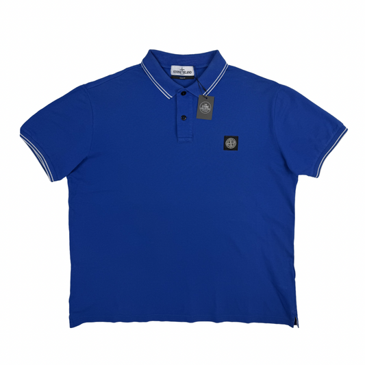 Polo Stone Island azul eléctrico manga corta - talla 2XL
