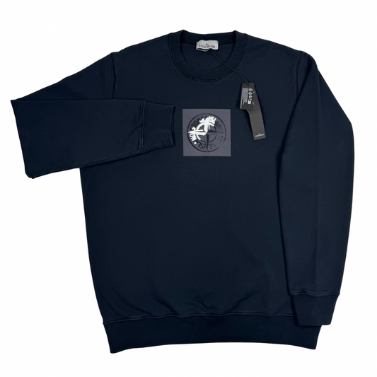 Sudadera cuello redondo Stone Island azul marino - talla 3XL
