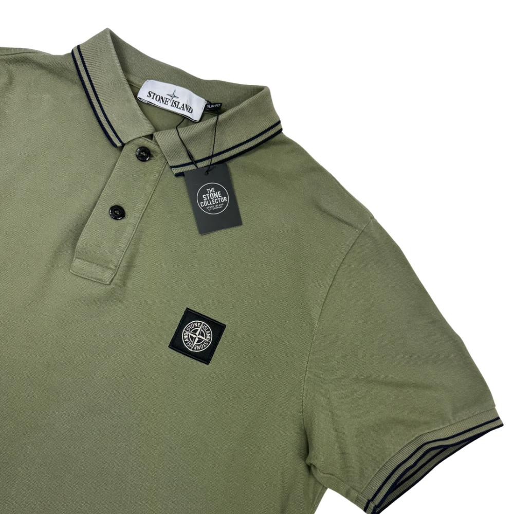 Polo Stone Island Verde manga corta - talla L