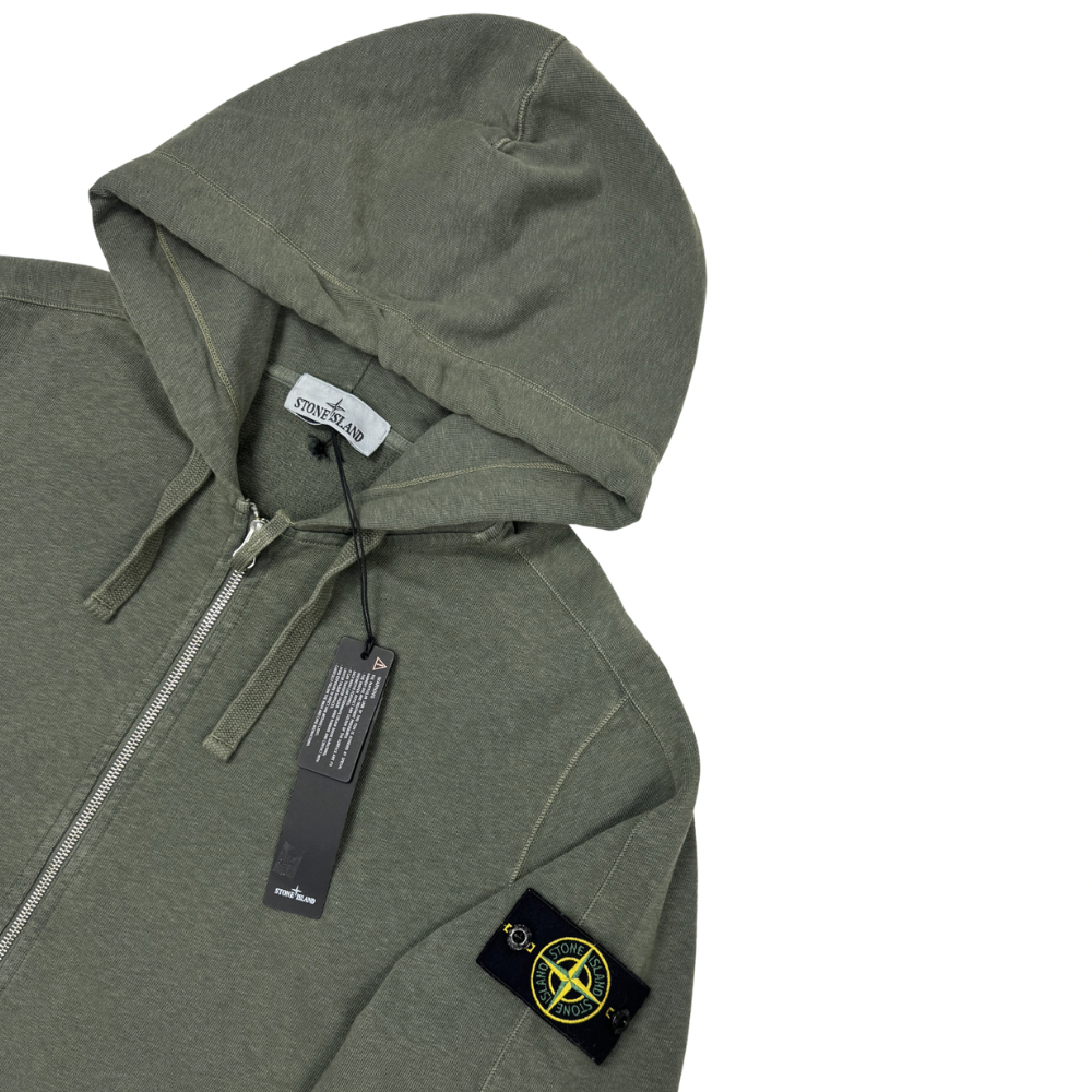 Sudadera con cremallera y capucha Stone Island verde - talla XL