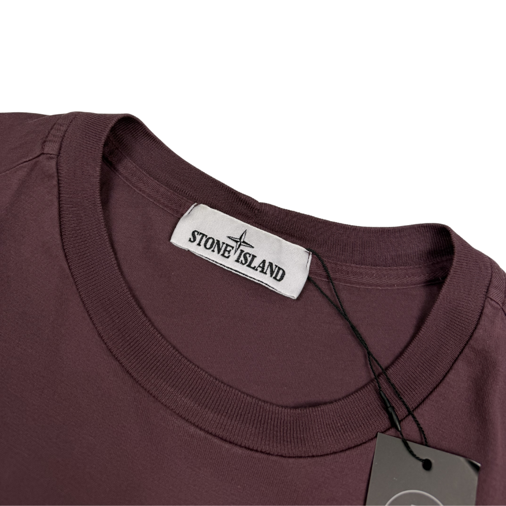 Camiseta Stone Island burdeos manga corta - talla L