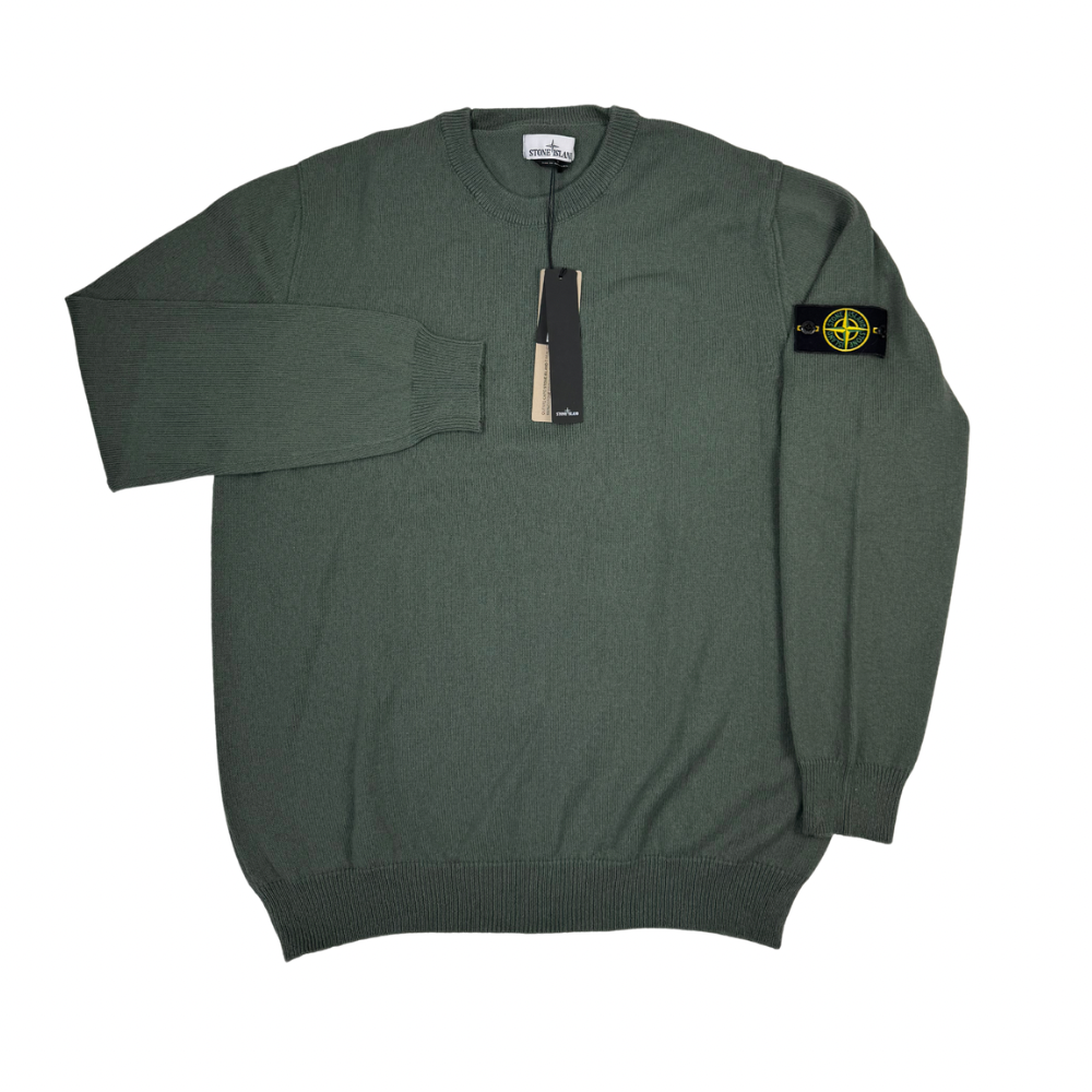 Jersey Stone Island cuello redondo verde oliva - talla XL/2XL/3XL