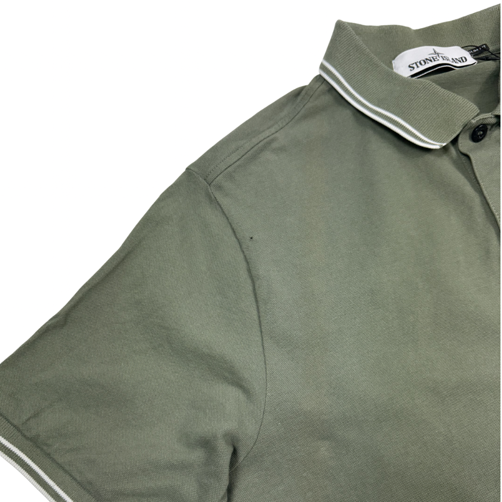 Polo Stone Island verde manga corta - talla XL