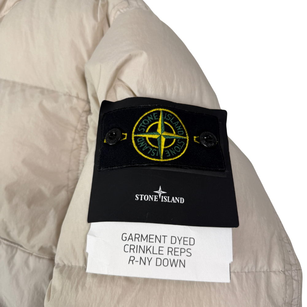 ABRIGO PLUMAS GARMENT DYED CRINKLE REPS R-NY DOWN STONE ISLAND - talla M
