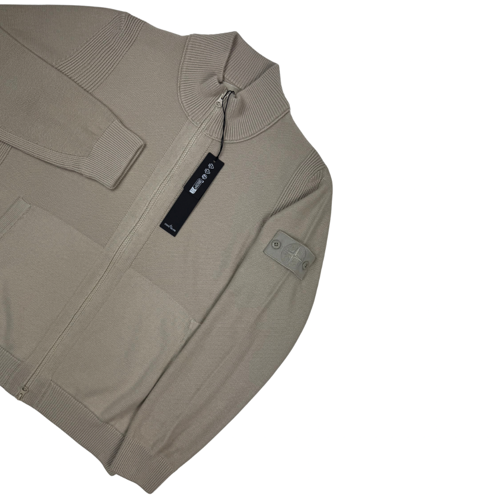 Jersey Stone Island Ghost con cremallera beige - talla M